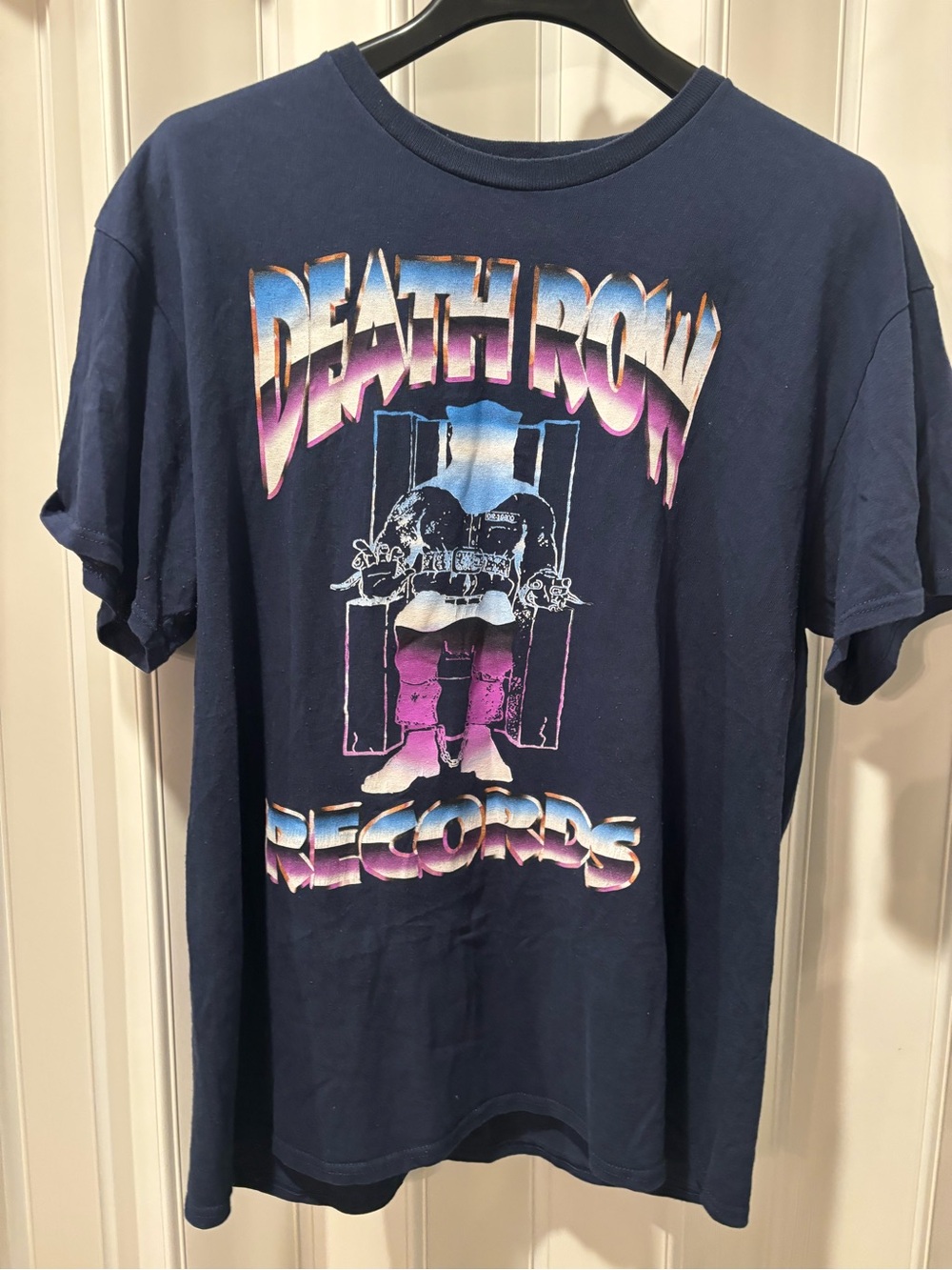 Death Row Records Vintage-Style Navy Graphic Tee Size Large